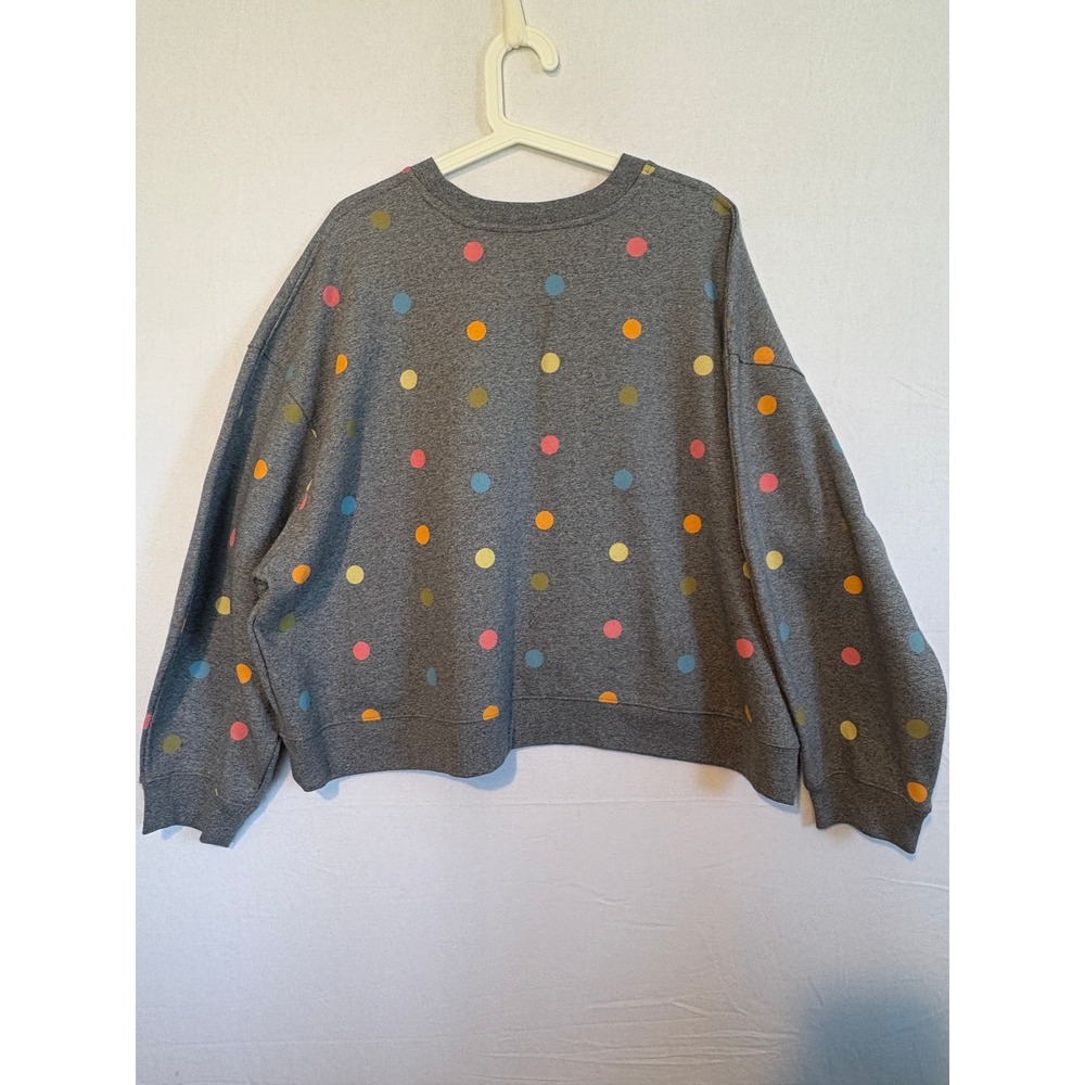 Disney 100 Wonderful World of Color Polka Dot Gray Sweatshirt Womens 2X Pullover - Picture 8 of 10